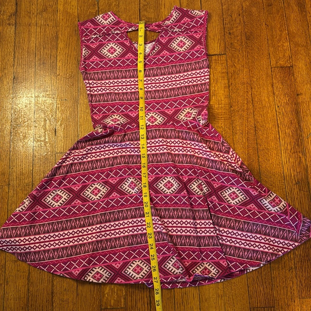 Pink Patterned Kids Dress - Picture 3 of 4